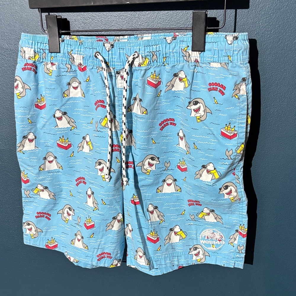 Shark Print Athletic Shorts for Men